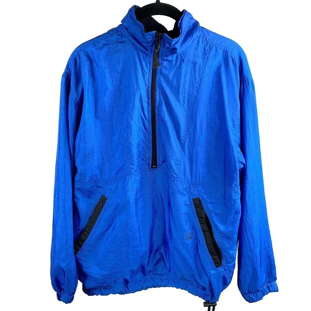 Vintage 90s USA Olympics Blue Windbreaker Jacket Size S